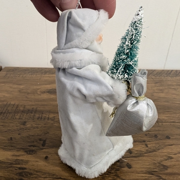 Vintage Father Christmas Ornament 7" Ceramic Santa White Robe Kurt Alder Style - Picture 5 of 11